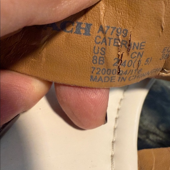 Coach Cream Sandals with Gold Details - Picture 7 of 7